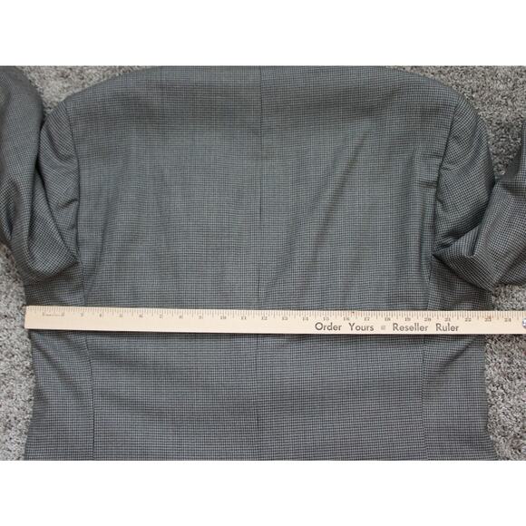 Lauren Ralph Lauren Blazer Mens 44L Gray Houndstooth Wool Sport Coat Jacket - Picture 8 of 11